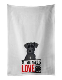NEW Schnauzer Black #1 Kitchen Towel Set of 2 White Dish Towels Decorative Bathroom Hand towel for Hand, Face, Hair, Yoga, Tea, Dishcloth, 19 X 2
