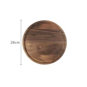 Black Walnut Wood Cutting Board Creative Whole Tray Fruit Chopping Cutting Board Wood Chopping Blocks For Kitchen (Option: Round)